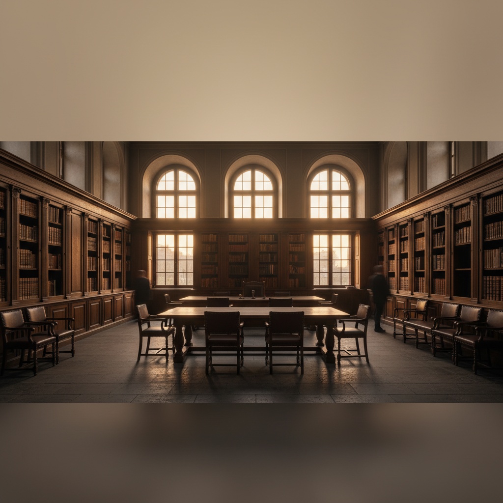 Sentencia TJUE Espada Sanchez — sala de tribunal vacía con biblioteca jurídica