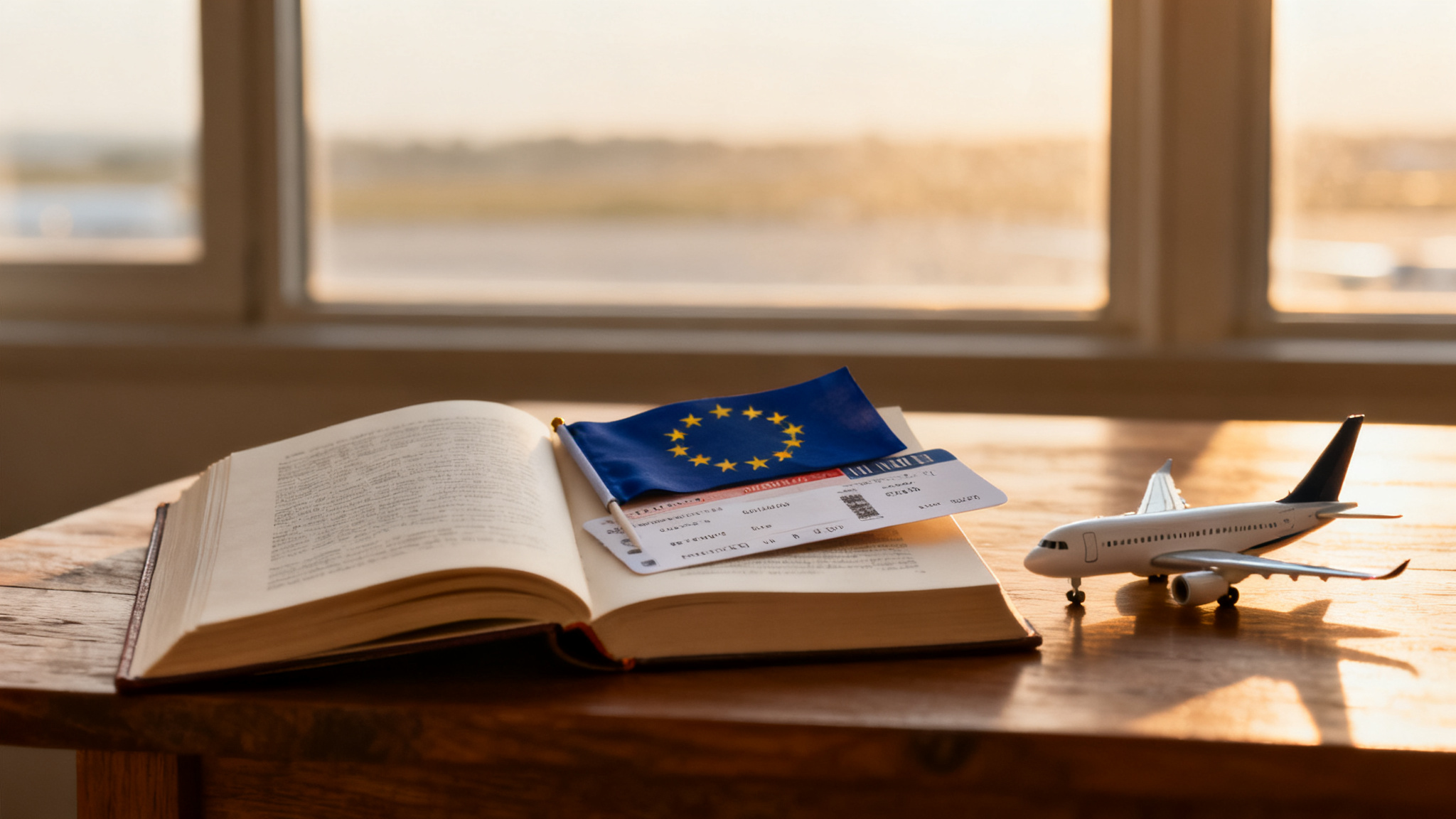 Passenger rights — book with EU flag
